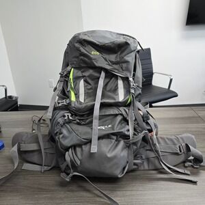 Ecogear Pinnacle 65L Internal Frame Backpack Gray Lime Green Hiking Trekking Bag